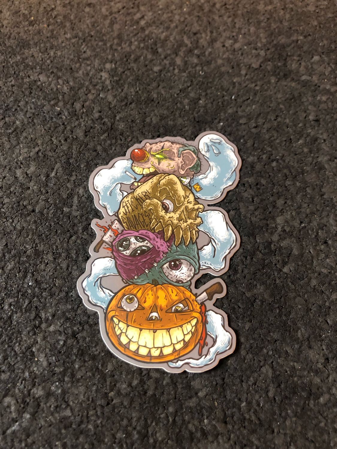 Sticker Savages Halloween Heads Stack Sticker