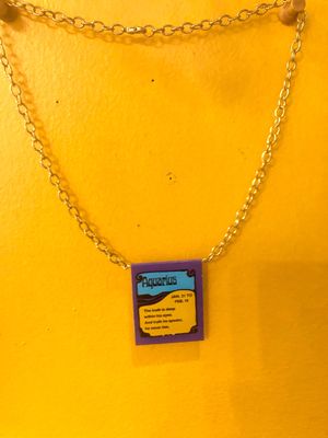 Vintage Aquarius Matchbook Cover Necklace