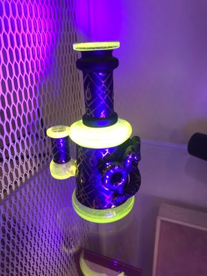Smiff Glass UV Reactive Heady Brass Knuckles Vase