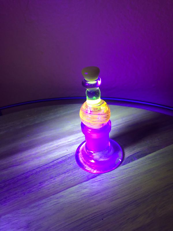 Pink And Yellow UV Reactive Translucent Bubble Cap