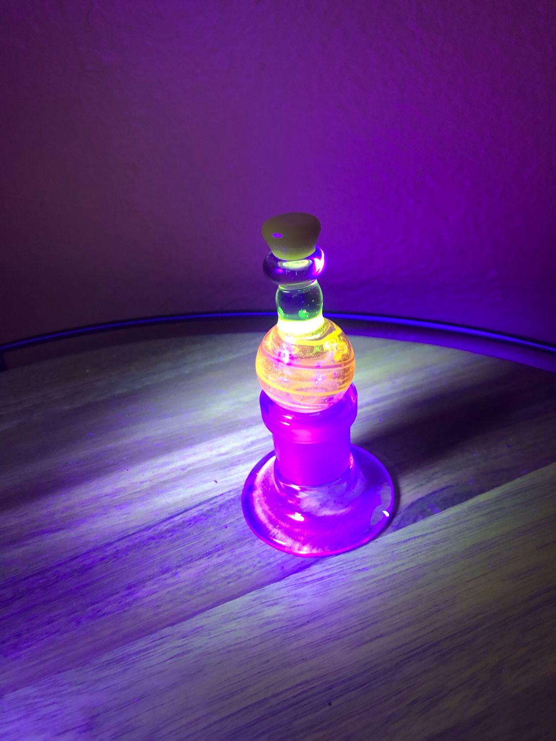 Pink And Yellow UV Reactive Translucent Bubble Cap
