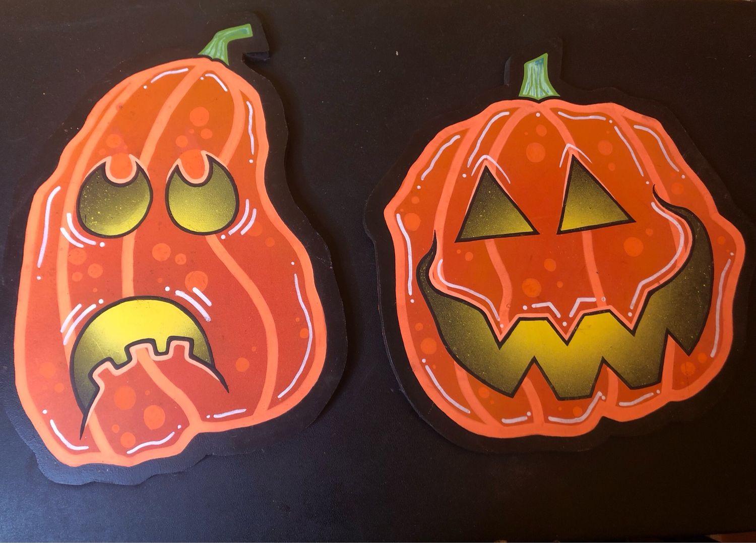 Trick &amp; Treat by Mad Rabbit UV Reactive Painted Wooden Decorations