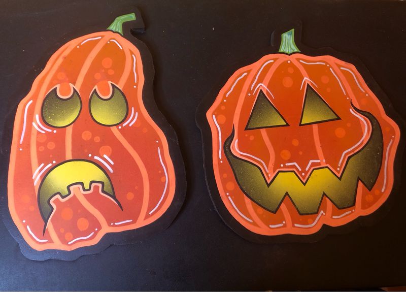 Trick &amp; Treat by Mad Rabbit UV Reactive Painted Wooden Decorations
