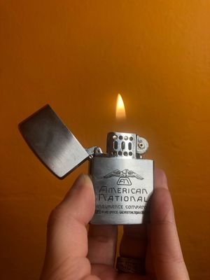 American National Insurance Company Vulcan Thin Line Flip Top Lighter