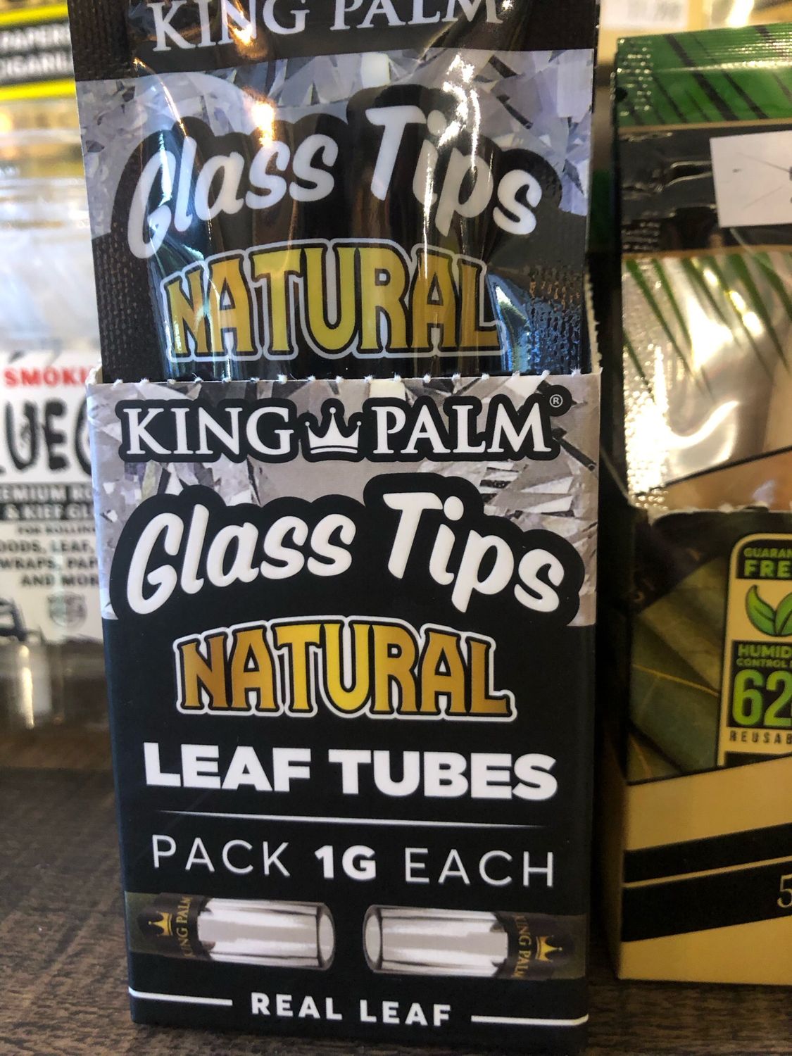 King Palm Glass Tips Natural Leaf Tube
