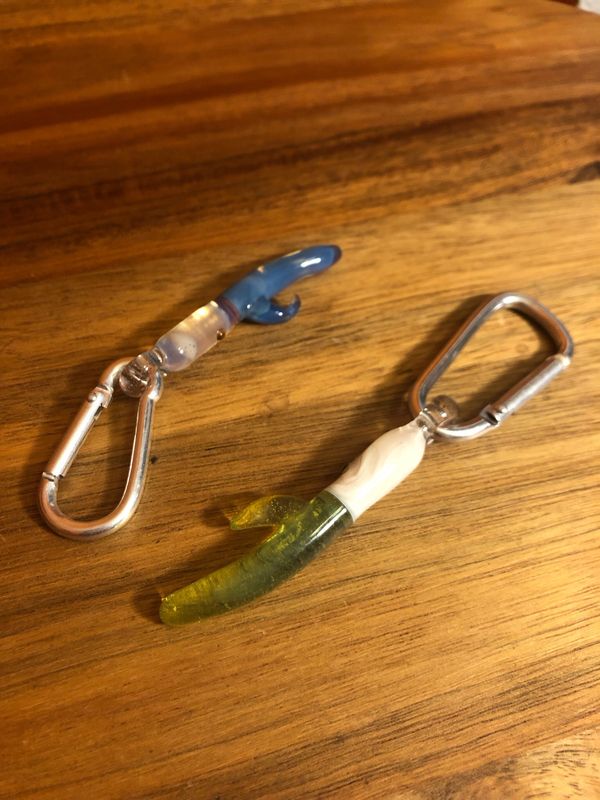 Vibrating Rabbit Glass Charm On Carabiner