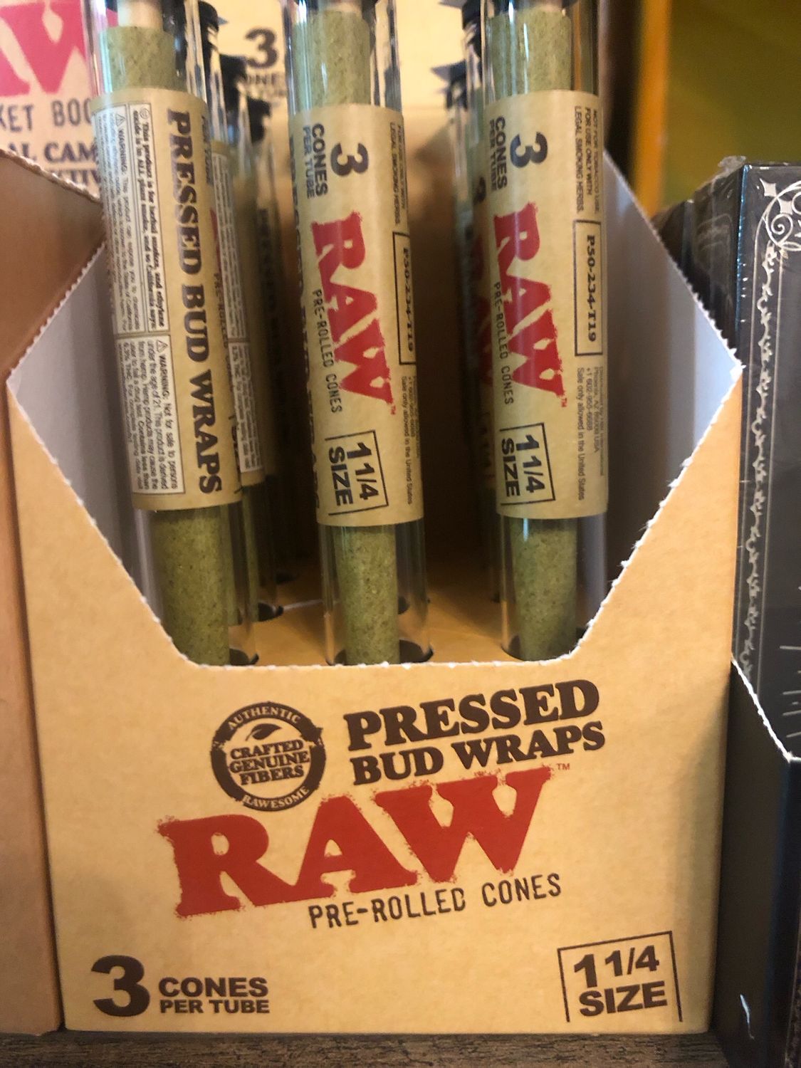 Raw Pressed Bud Wrap 1 1/4 Cones