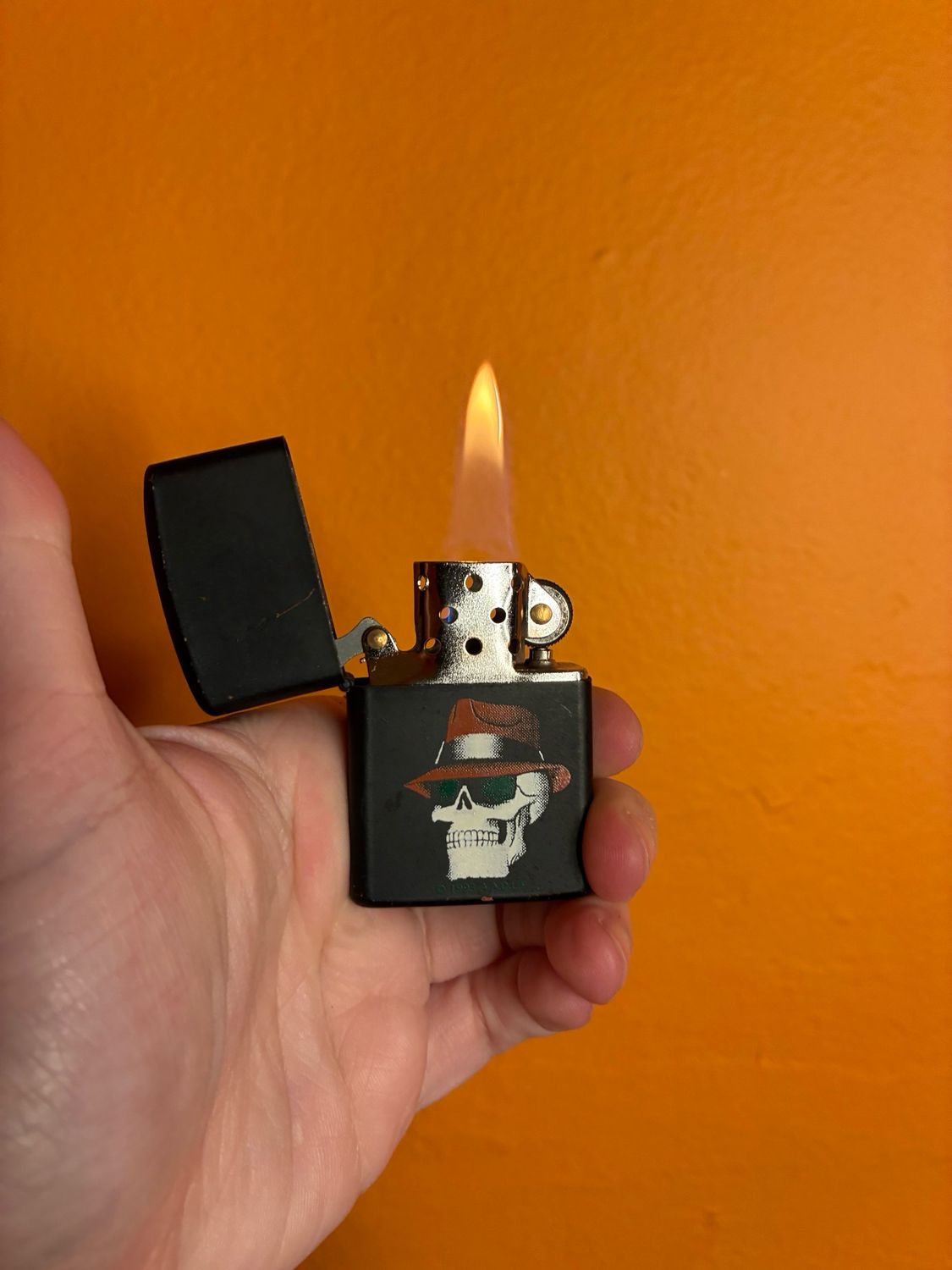 1993 AADLP Fedora Skull Flip Top Lighter