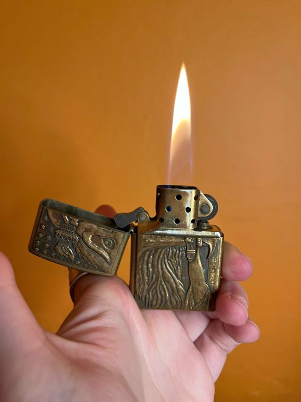 2002 Barrett Smythe Brass Patriotic Zippo Lighter