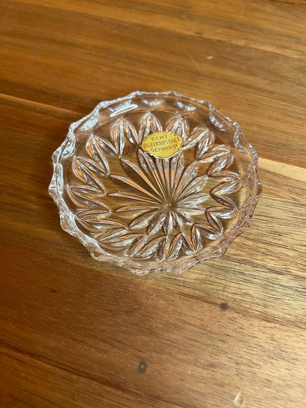 Echt Bleikristall Gepresst German Cut Crystal Ashtray