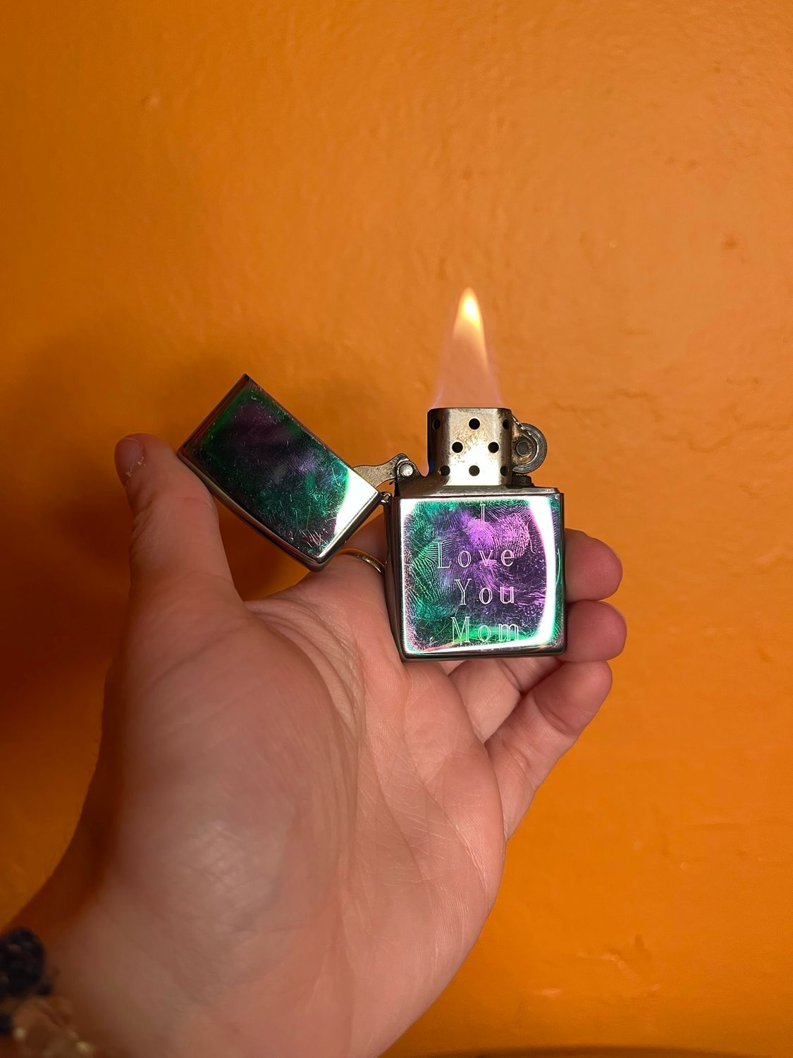 2003 Customized ‘I Love You Mom, Love Jessica’ Rainbow Spectrum Zippo Lighter