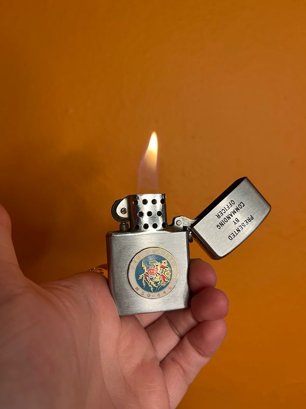 USS Fortify MSO-446 Presented By Commanding Officer Coroner Rocky Flip Top Lighter