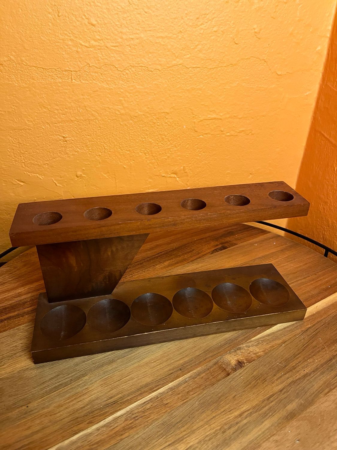 Wooden Six Slot Pipe Rest