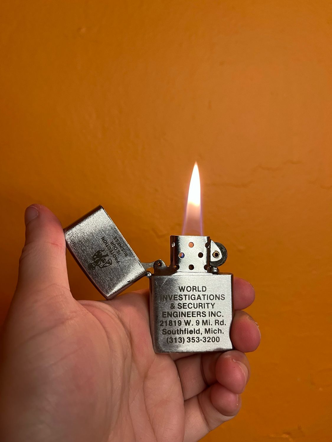 World Investigations &amp; Security Southfield Michigan Hi-Lite Flip Top Lighter