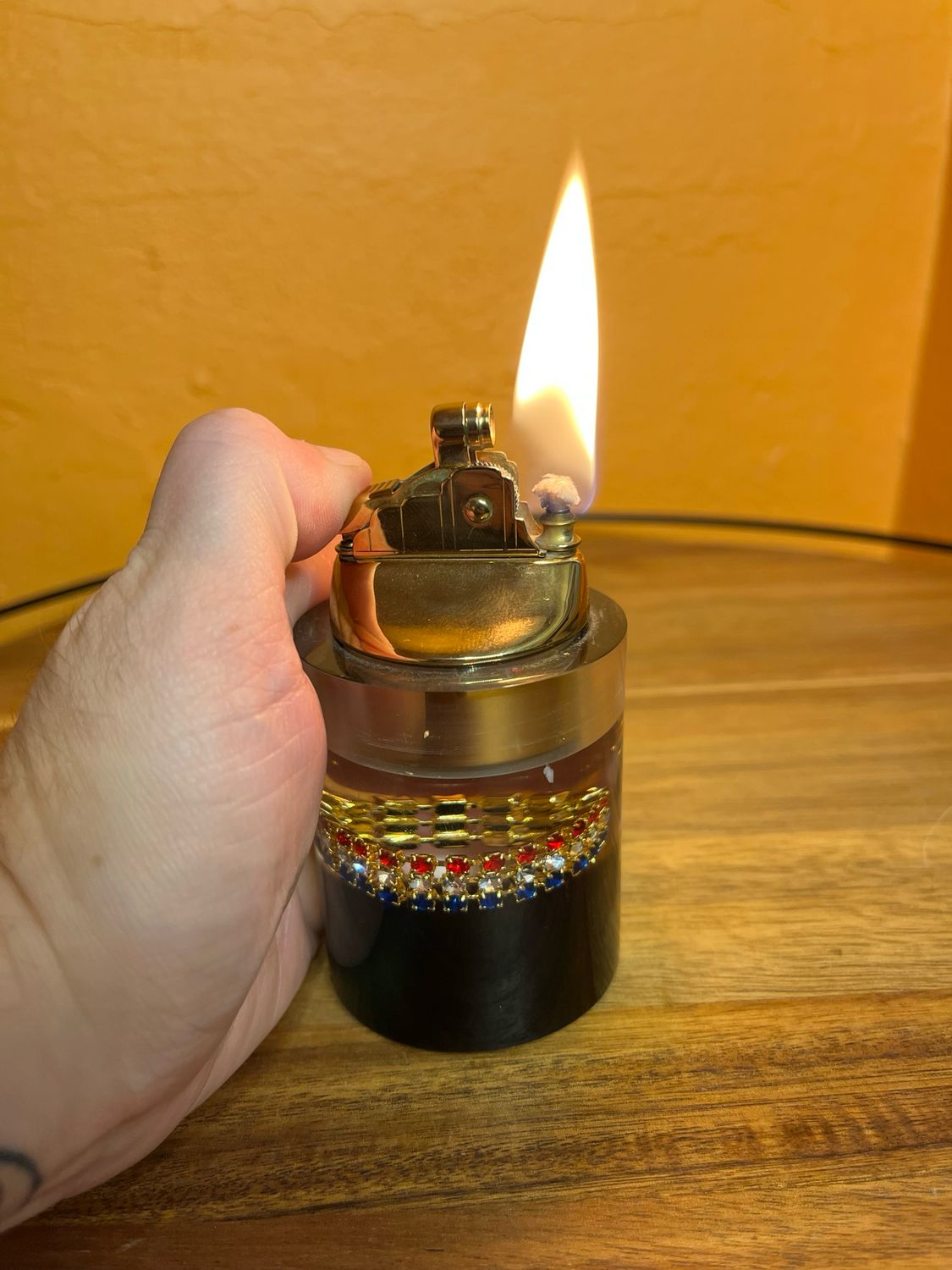 Jewelart Riverside RI French Flag Jewel Band Table Lighter