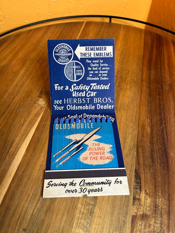 Herbst Bros Oldsmobile Jumbo Feature Matchbook