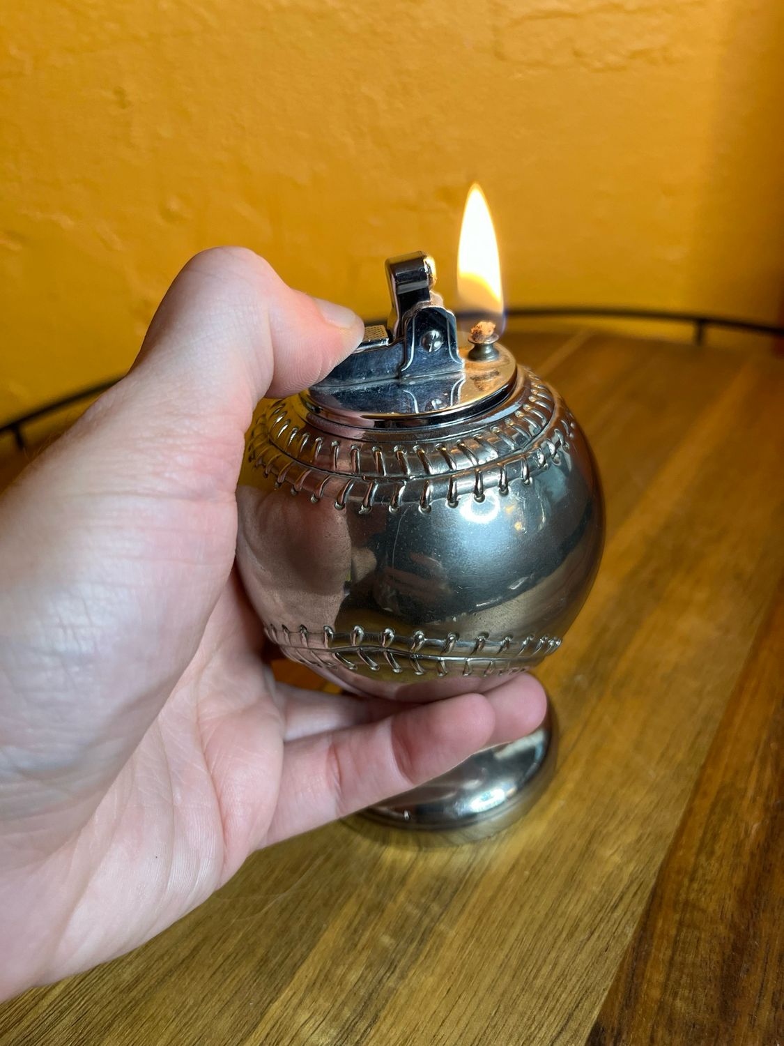 Made In Occupied Japan Baseball Figural Table Lighter