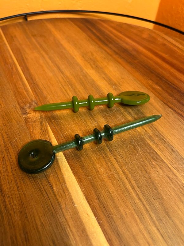 Handblown Green Glass Poker