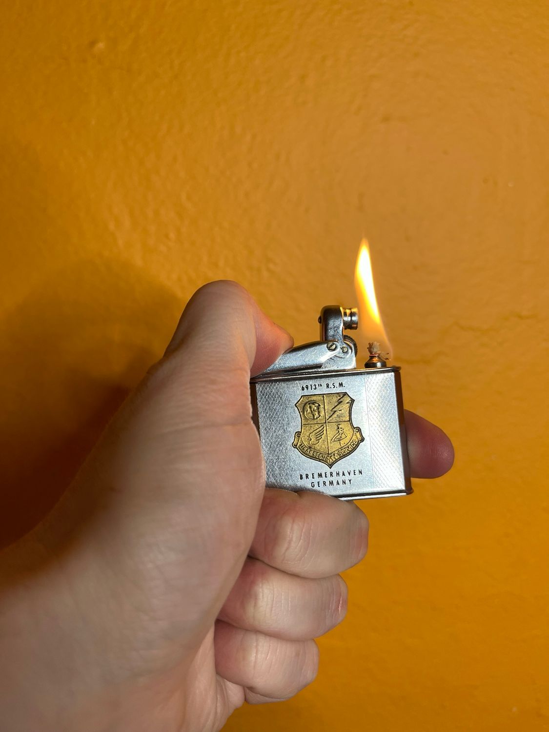 Ibelo Monopol 6913th RSM Bremerhaven Germany Customized ‘FP McCue Jr’ Military Lighter