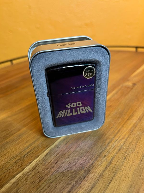 2003 September 3 400 Million Sealed Unstruck Zippo Lighter