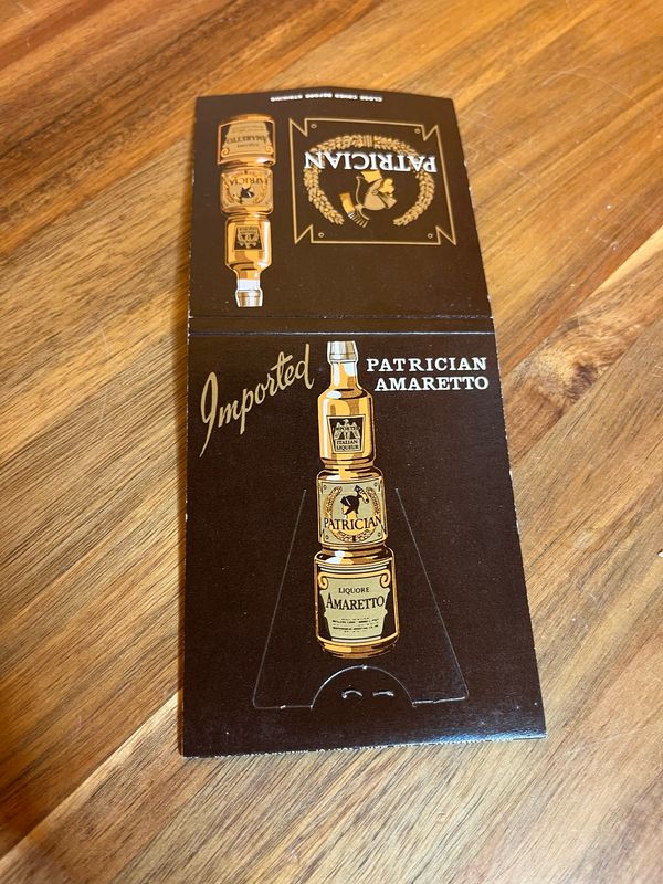 Patrician Italian Amaretto Jumbo Matchbook