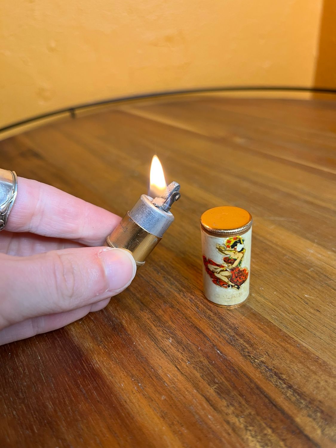 Calais France Dancer Pinup Souvenir Capsule Lighter