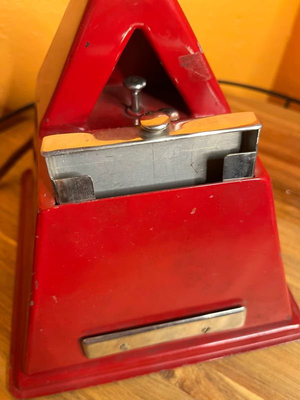 Red Metal Cigarette Dispenser Nonworking Table Lighter