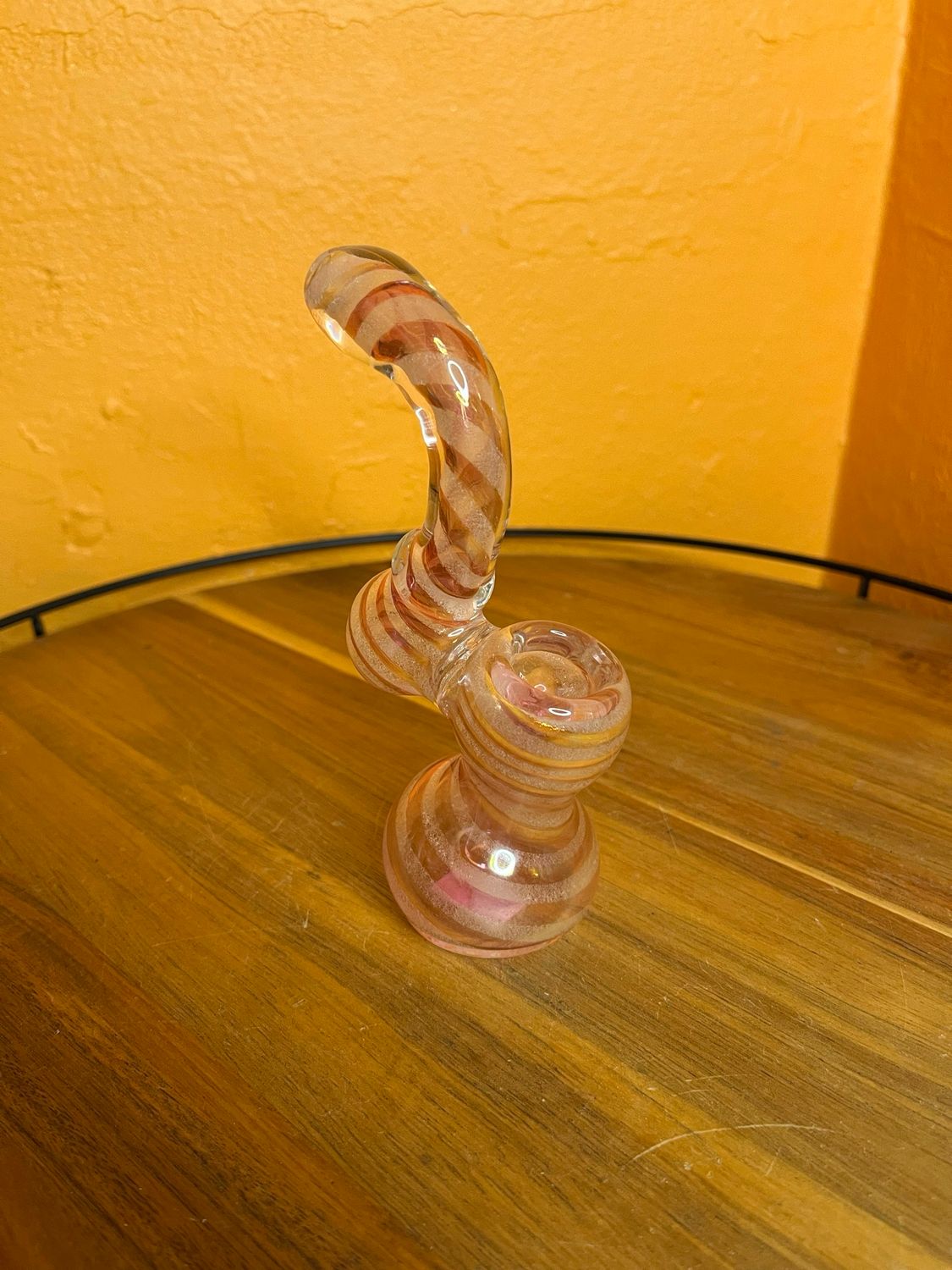 Pink Candy Stripe Bubbler