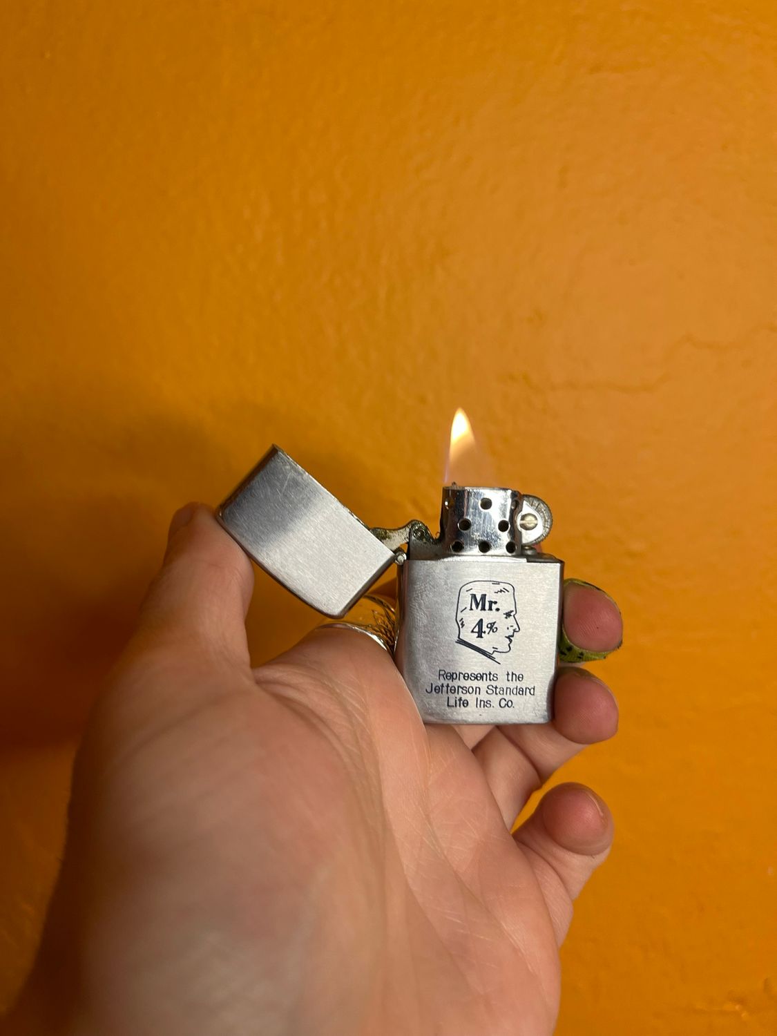 Mr 4% Jefferson Standard Life Insurance Co Prince Flip Top Lighter