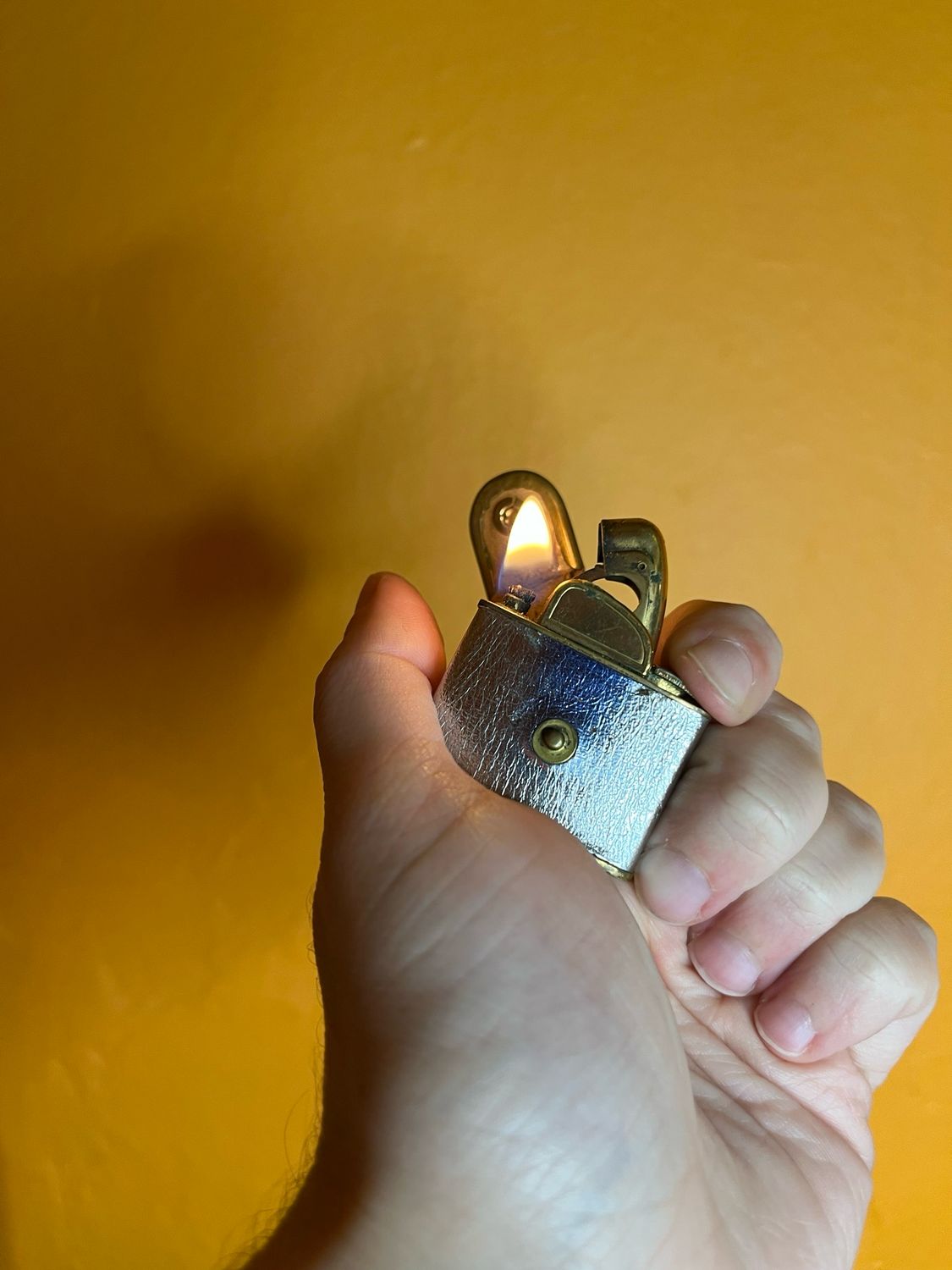 Silver Metallic Snap Cover Evans Lighter