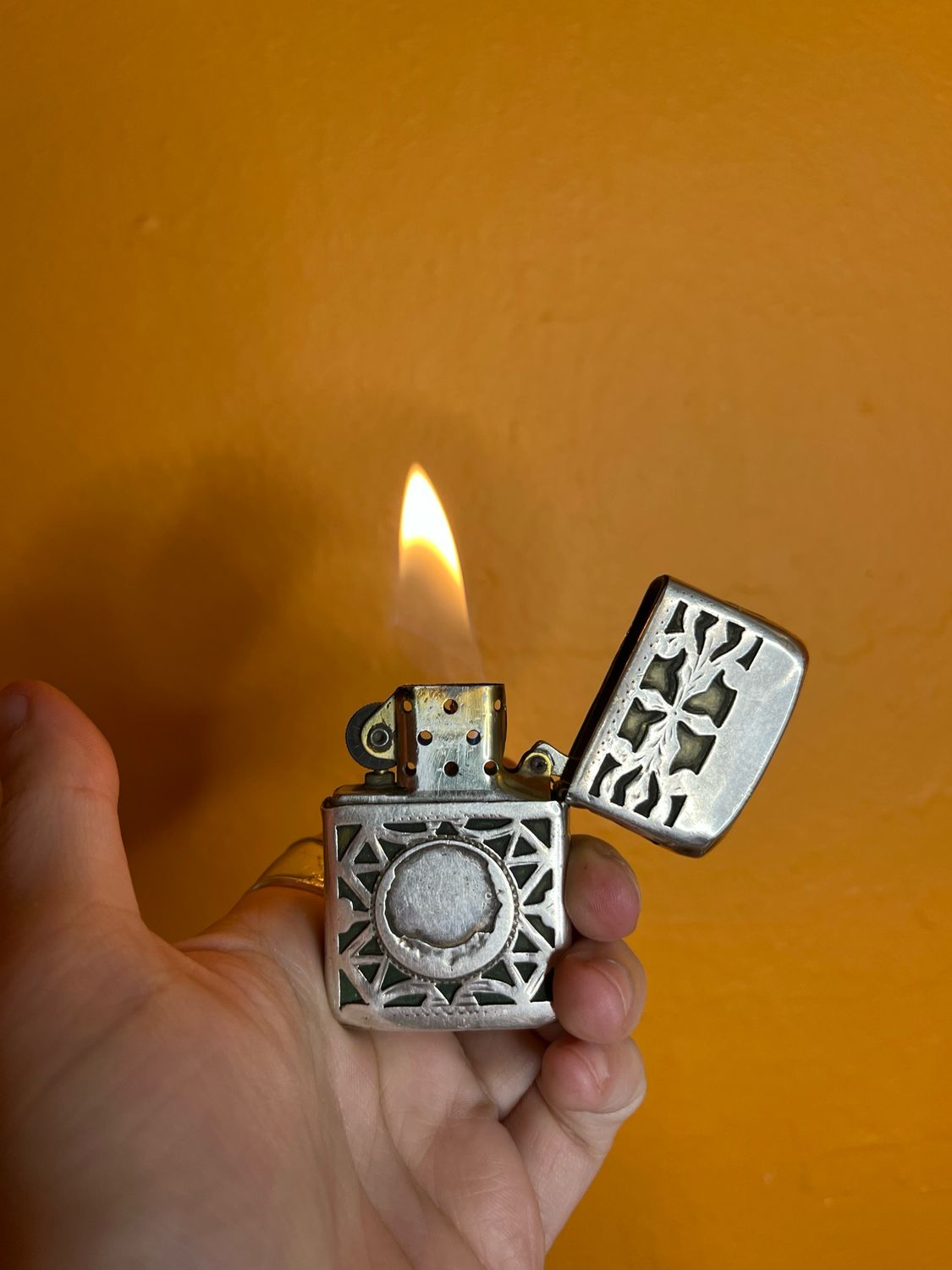 Guadalajara Mexico Genuine Silver Flip Top Lighter