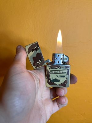 1990 Desert Shield Camo Military Zippo Lighter