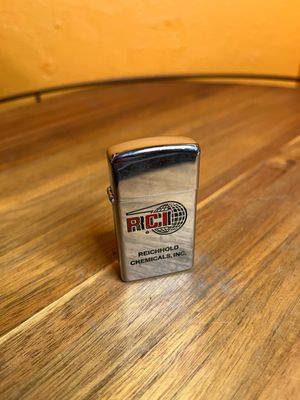 1976 Reichhold Chemicals Inc RCI Mirrored Zippo Slim Lighter