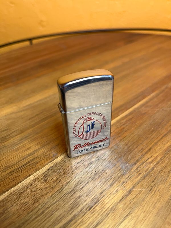 1957 Rubbermaids Jamestown NY Mirrored Zippo Slim Lighter