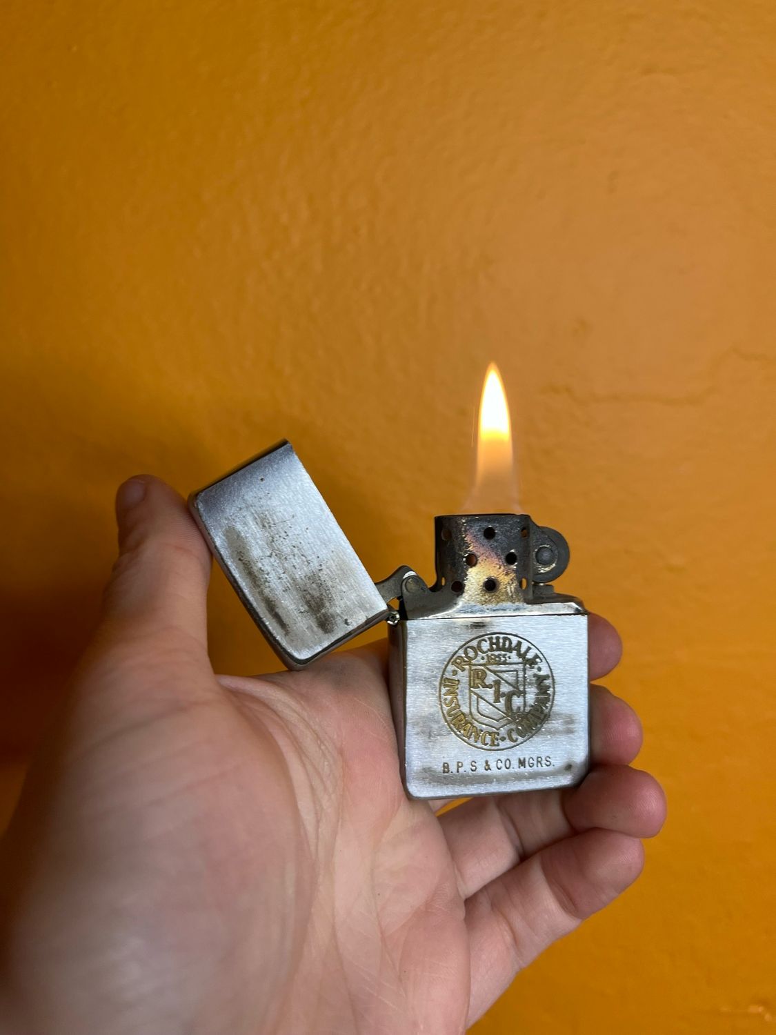 1960 Rochdale Insurance Company BPS &amp; Co Mgrs Zippo Lighter