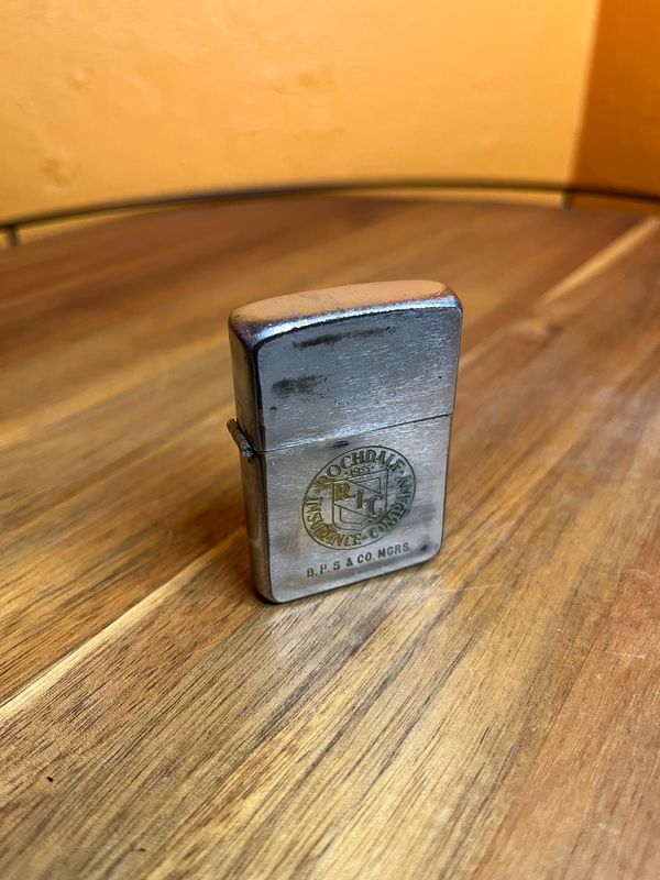 1960 Rochdale Insurance Company BPS &amp; Co Mgrs Zippo Lighter
