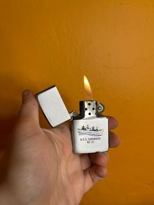 1988 USS Suribachi AE-21 Mirrored Military Zippo Lighter