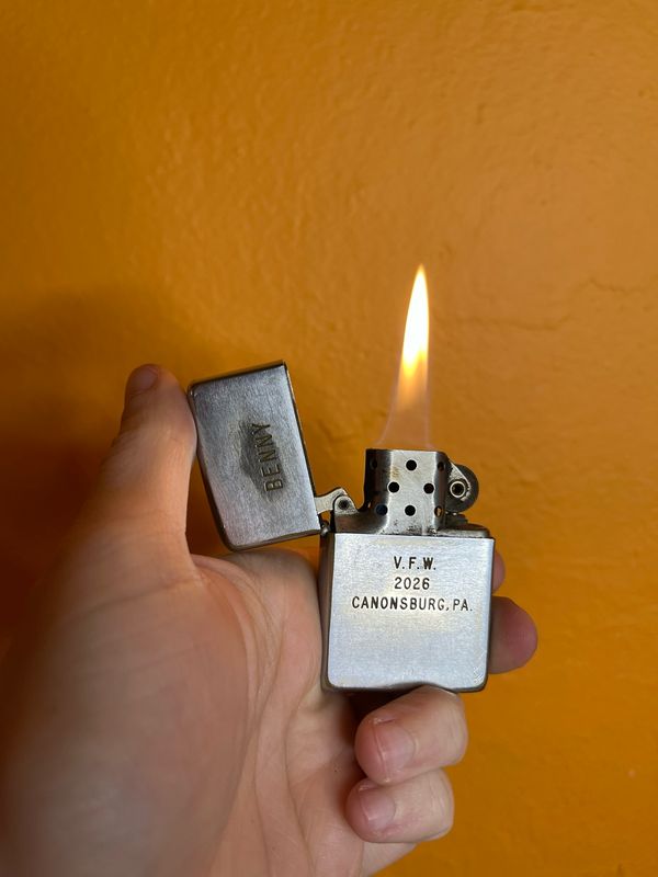 Early 1960s Customized ‘Benny’ VFW 2026 Canonsburg PA Zippo Lighter