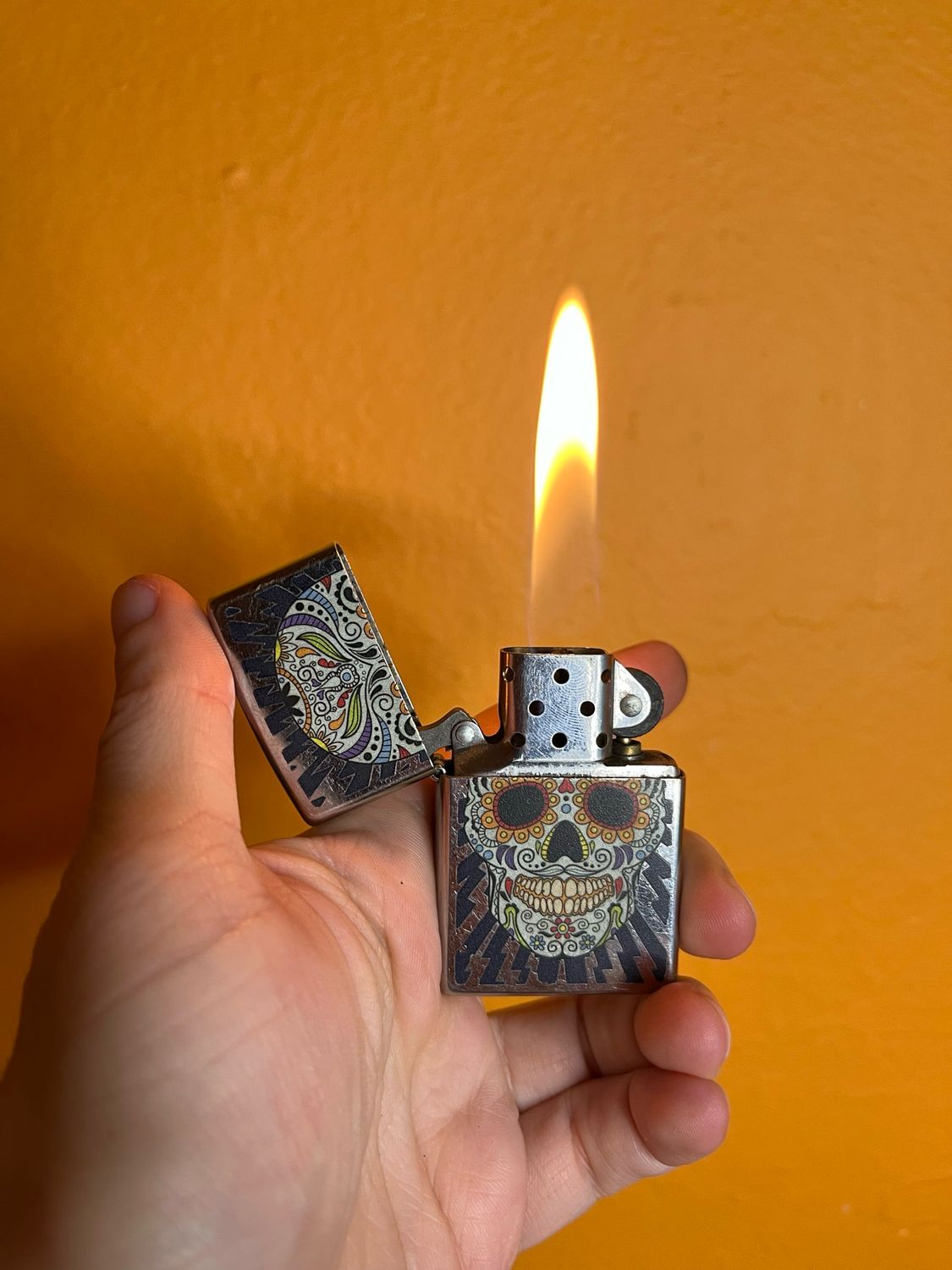 2021 Sugar Skull Mirrored Zippo Lighter