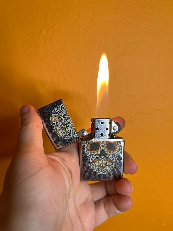 2021 Sugar Skull Mirrored Zippo Lighter