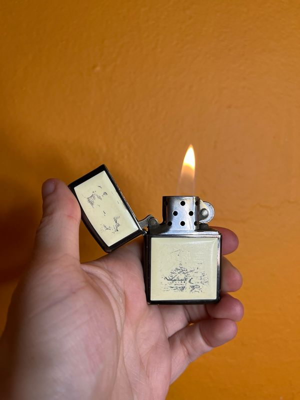 1993 Worn Scrimshaw Zippo Lighter