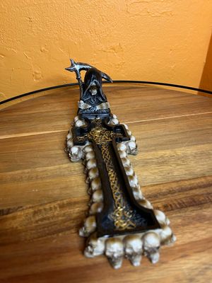 Grim Reaper Cross Incense Burner
