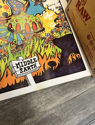 1960s/70s UV Dunham &amp; Deatherage Blacklight Middle Earth Poster