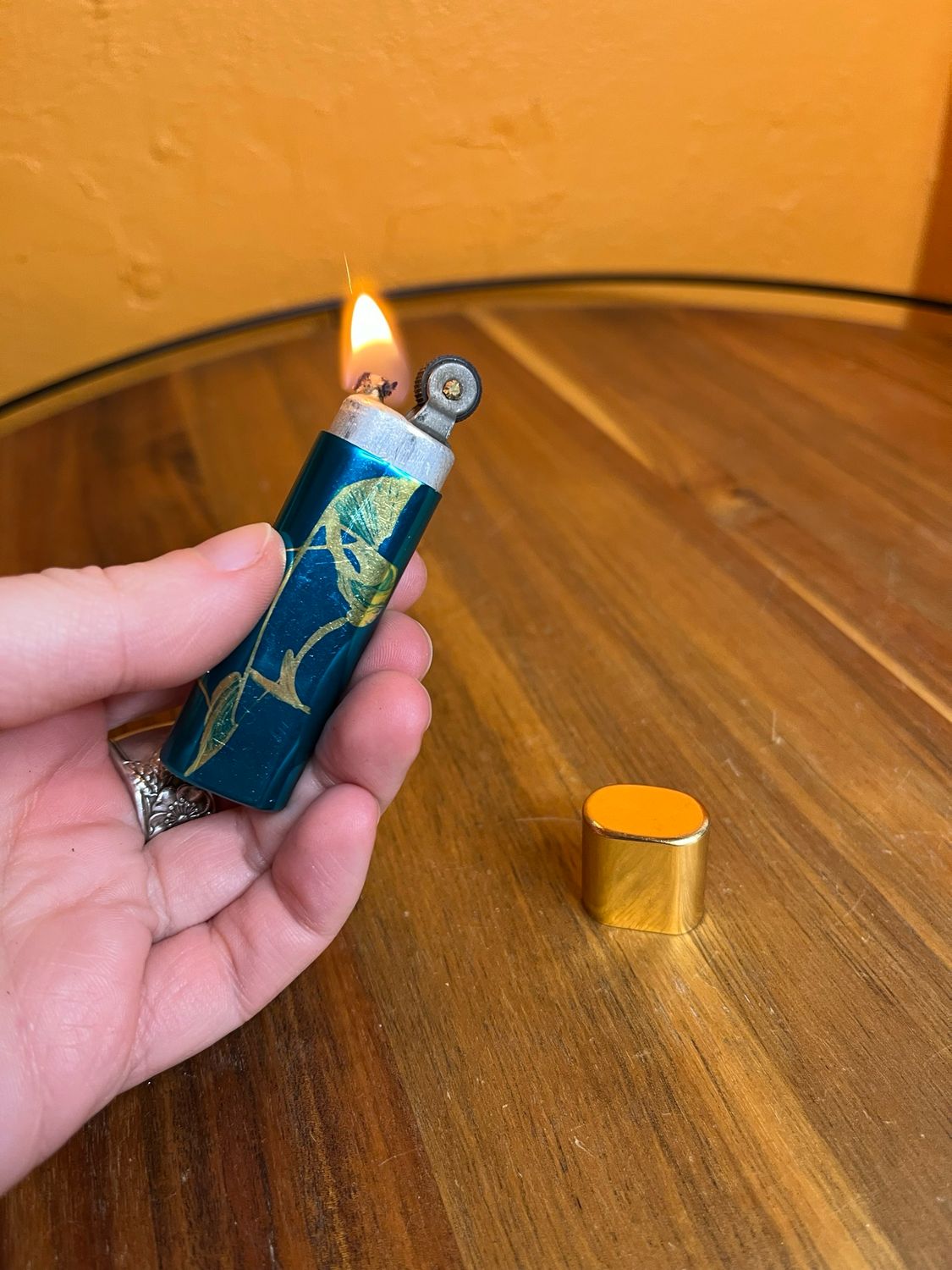 Blue &amp; Yellow Gossamer Capsule Lighter