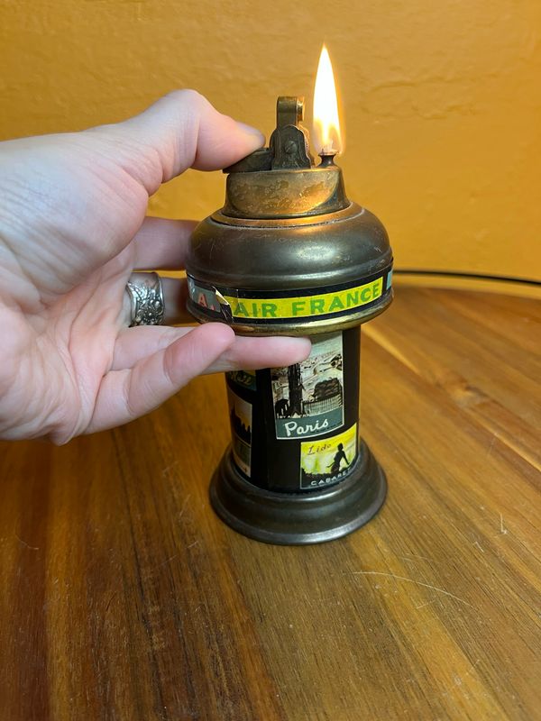 United Airlines France Travel Collage Table Lighter