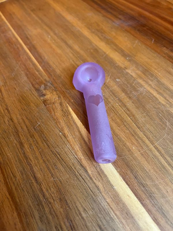 Frosted Purple Heart Pipe