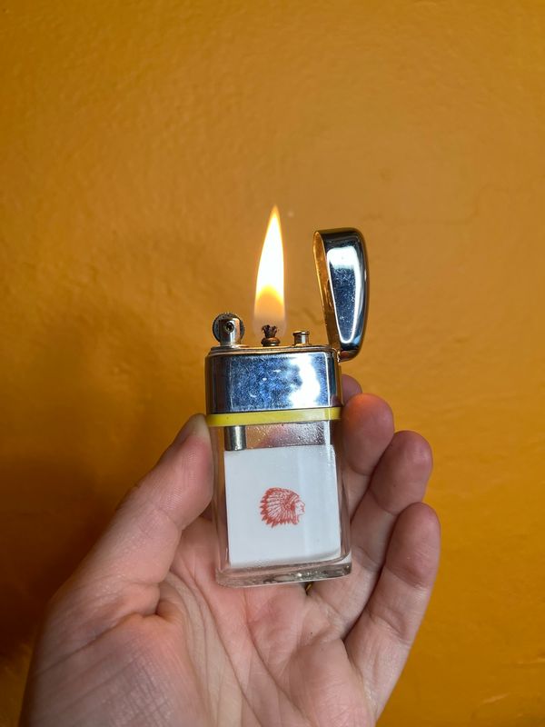 Atlantic Indians Rite Point Clear Tank Flip Top Lighter