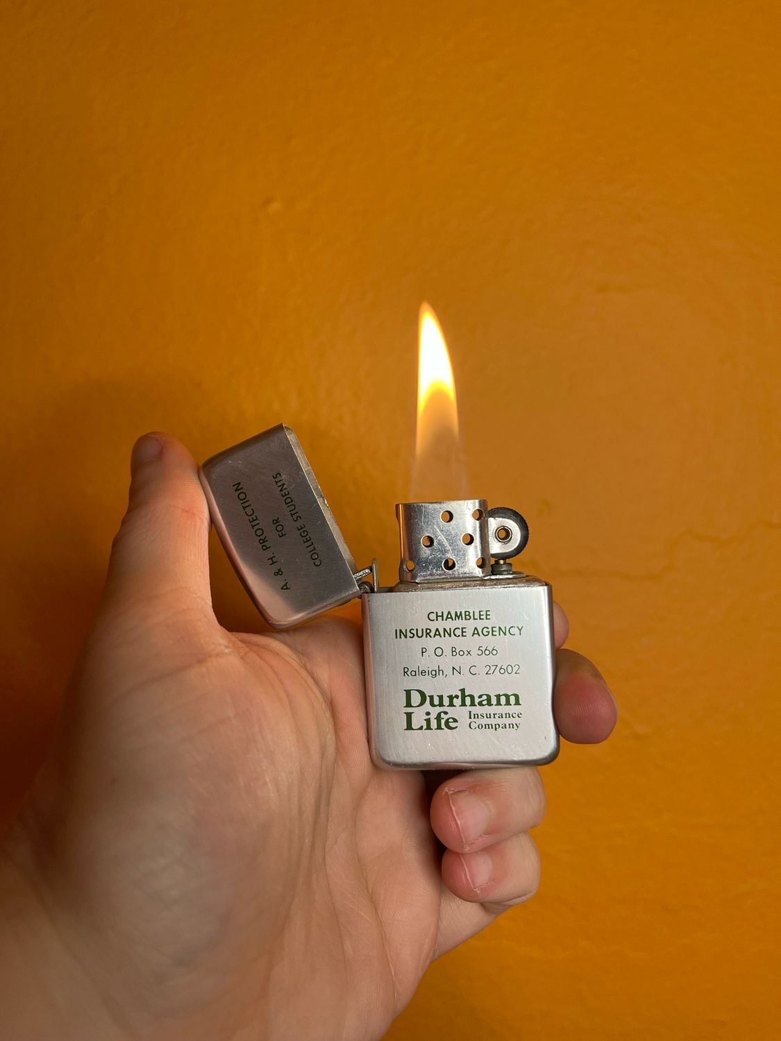 Durham Life Insurance Raleigh NC Park Brand Flip Top Lighter