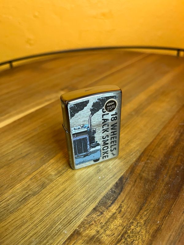 2024 18 Wheels &amp; Black Smoke Sealed Unstruck Zippo Lighter