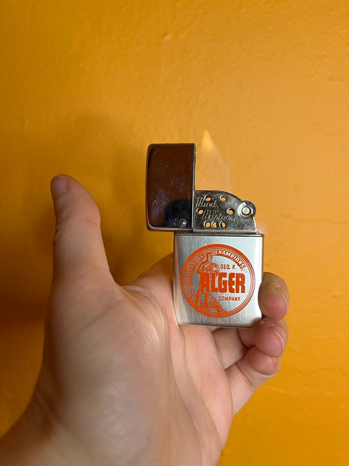 George F Alger Co Wind Master Flip Top Lighter
